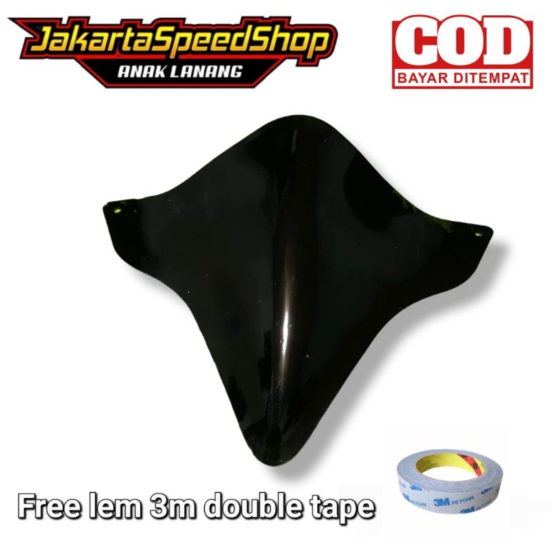 Visor variasi honda beat new esp bahan full akrilik hitam kilap free double tape