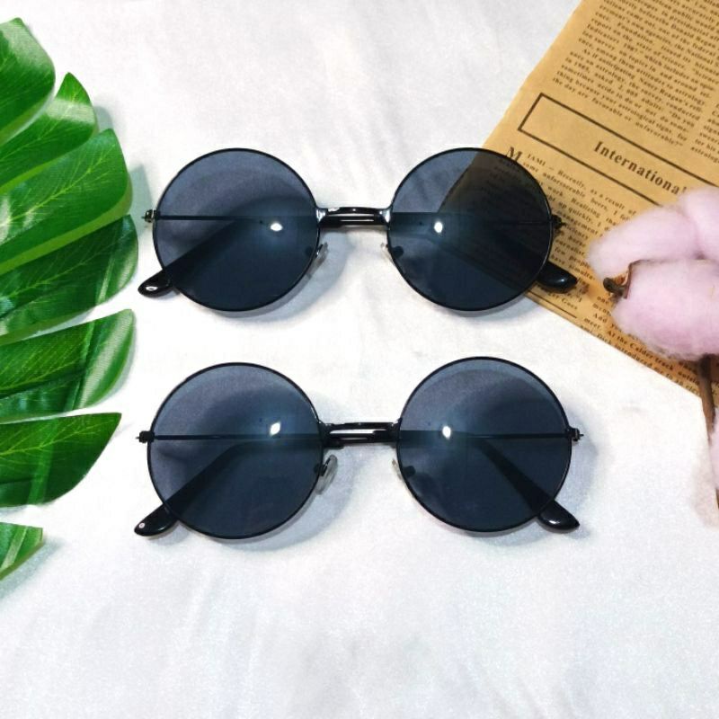 Kacamata Hitam Boboho Pria Wanita Bulat Retro K300 Super Keren Vintage Metal Sunglasses Import Korea Terlaris Terbaru Murah Harga Grosir Cod Surabaya