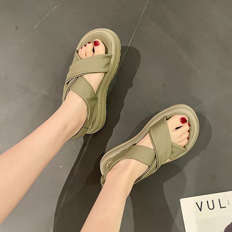 DDS22160 Sandal Tali Wanita Sandal Wedges Fashion Import Xnot Tali Belakang Ready Jakarta Bisa COD (With Box)