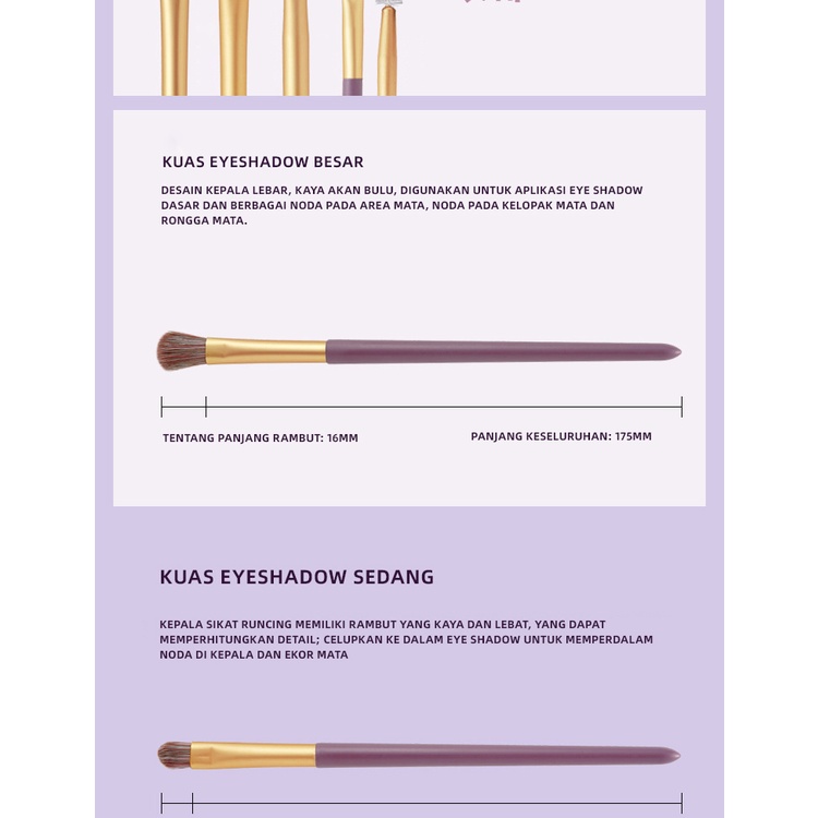 Holiven 0PCS Kuas Make Up Set Brush Eyeshadow / Bedak / Blush On / Highlighter / Foundation / Kabuki Blending Brush Makeup Kuas