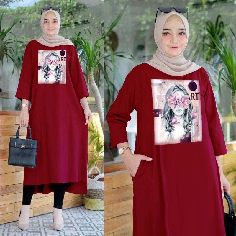 FF LONG TUNIK HIJAB COLABORATION TUNIK WANITA TERBARU 16