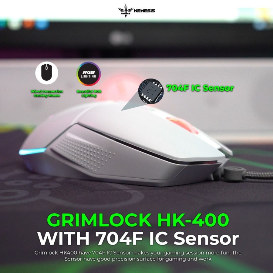 NYK HK400 / HK-400 Grimlock RGB Gaming Mouse with Macro