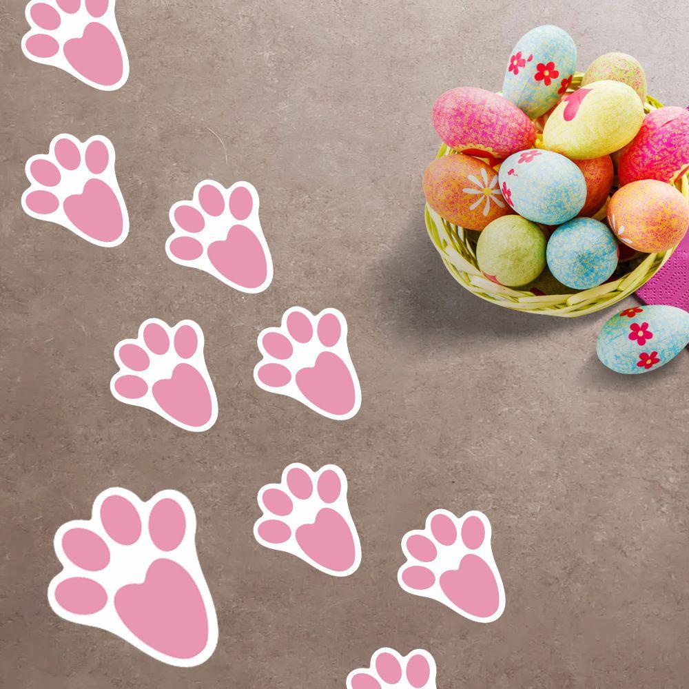R-flower Easter Egg Hunt Sticker Game Craft DIY Featival Supply Removable Kartun Happy Easter Kelinci Jejak Kaki