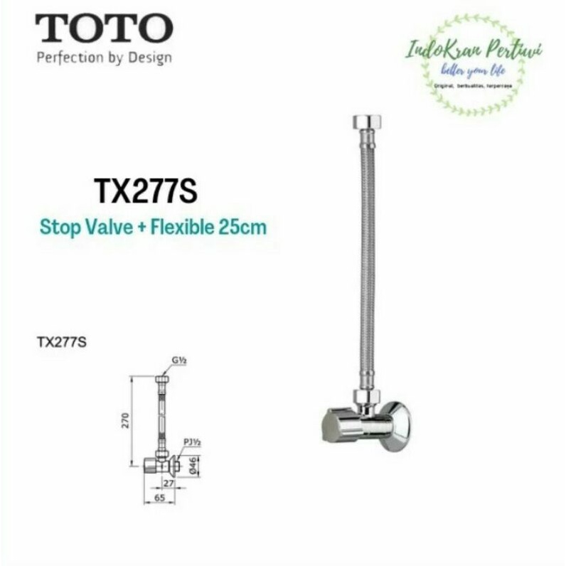 Jual Stop Valve with Flexible Hose TOTO TX277S (flexible 25cm) Shopee