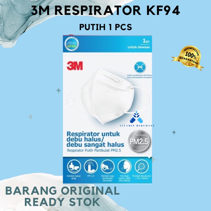 3M Respirator KF94 Korea Filter dengan Teknologi Filter 3M - Putih