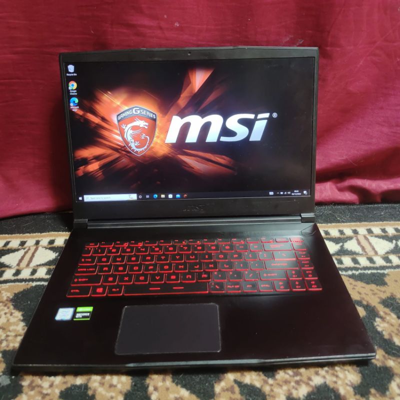 LAPTOP MSI GAMING GF63 Thin Cor i5-9300H Ram 16GB/SSD 256GB+ HDD 1TB GTX1650Ti 4GB