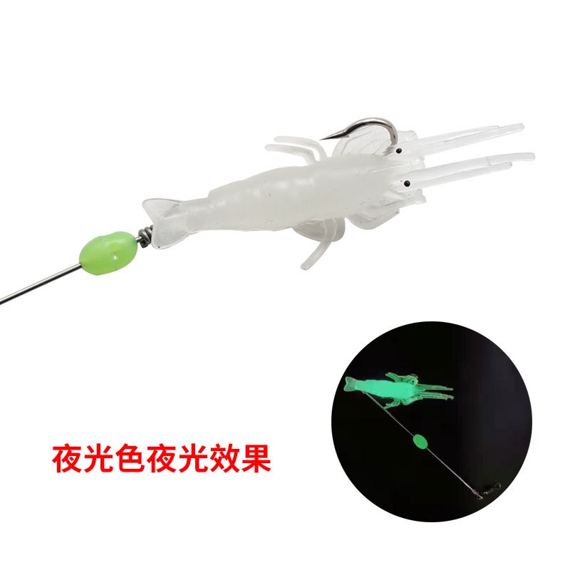 1pcs Luminous Fishing Lure 4.5cm 1.9g Umpan Udang Lembut Umpan Pancing Cacing Buatan Dengan Kait Wobbler Silikon Shone Udang Umpan Pancing Laut Umpan