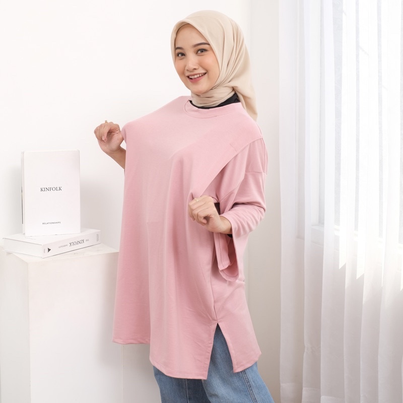 BAJU ATASAN KAOS BUSUI BUKAAN SAMPING KANAN KIRI JUMBO OVERSIZE