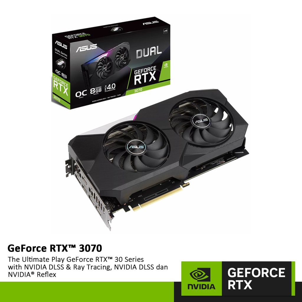 ASUS DUAL RTX 3070 OC 8GB DDR6 VGA CARD NVIDIA