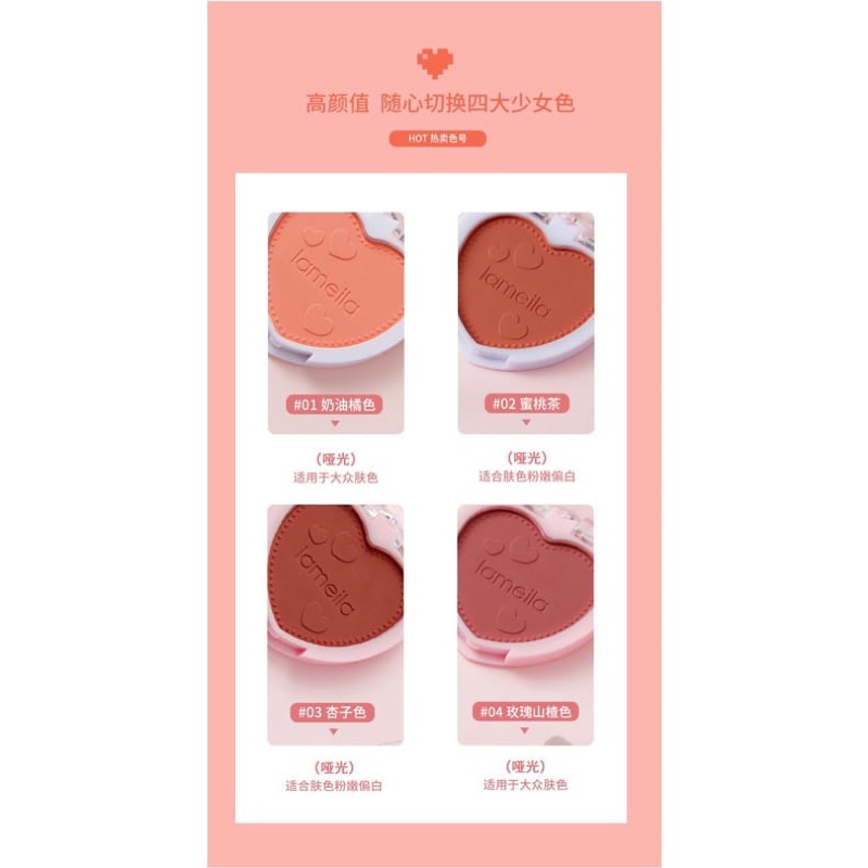 LAMEILA Blush On 4 Colours Love Palette Blusher