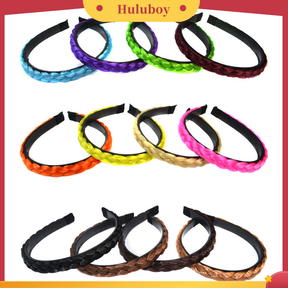 Headband Rambut Palsu Kepang Bahan Serat Sintetis Untuk Wanita