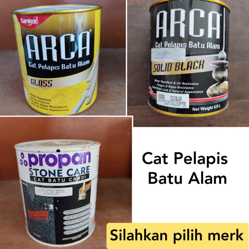 Cat Pelapis Batu Alam Candi HITAM Gloss Clear bening Glossy mengkilap