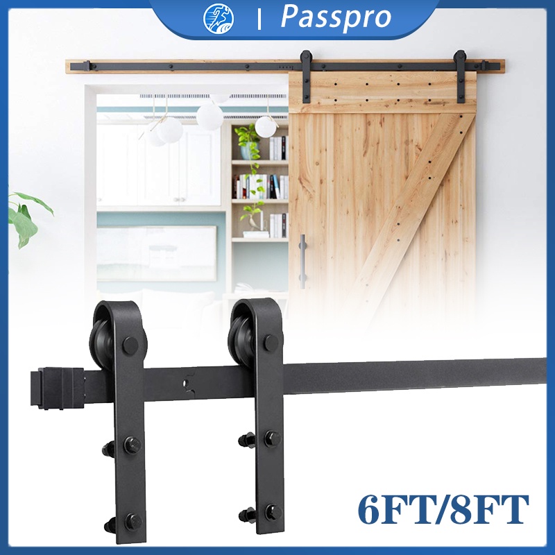 6FT/8FT Rel Pintu Geser Untuk Barn Door Rel Pintu Geser Industrial Barn Door Sliding Rel Pintu Sledi