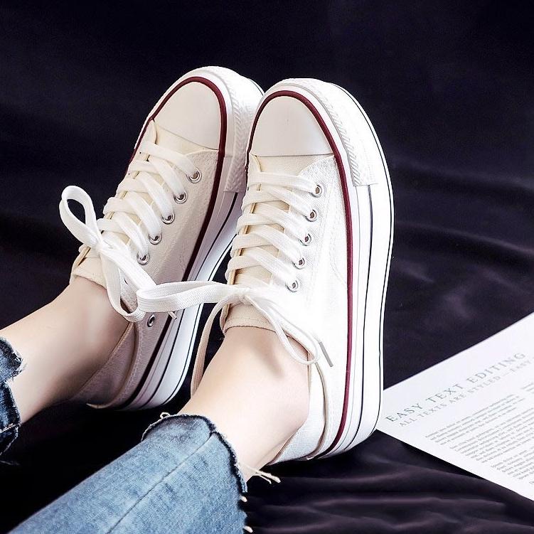 Hot Sale LURAD Sepatu Kanvas Hak Tinggi Wanita 8829