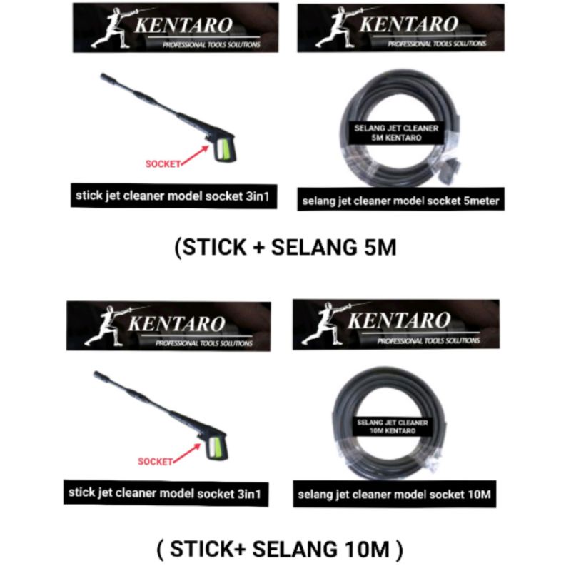 stick jet cleaner + selang set model socket kentaro japan quality