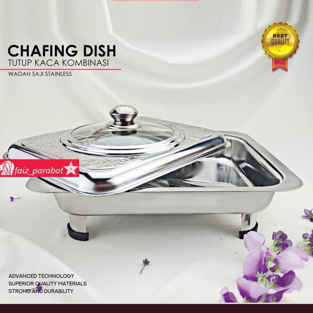 Fast Food Dish Baking Tray Tutup Kaca Kombinasi Tempat Prasmanan besar