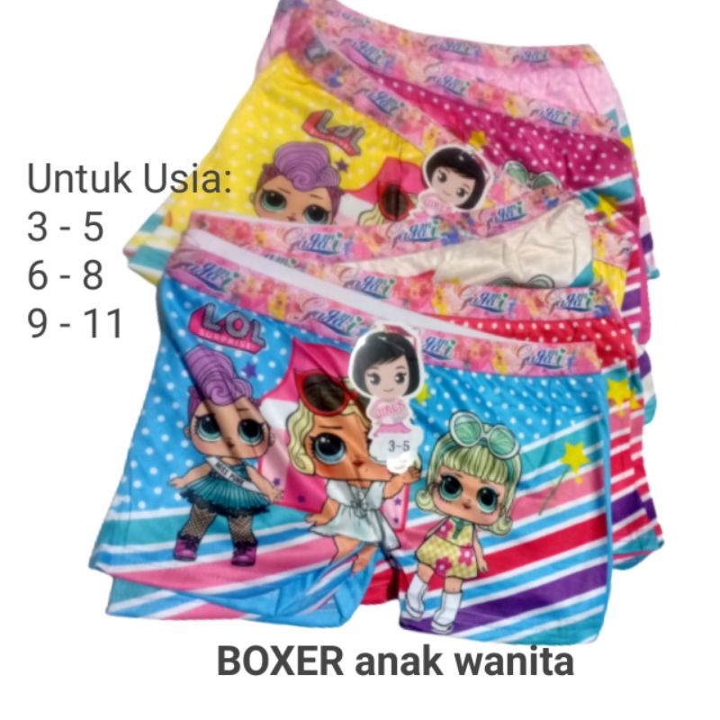 Celana Dalam Boxer Anak cowok kombinasi/cewek karakter Segi empat