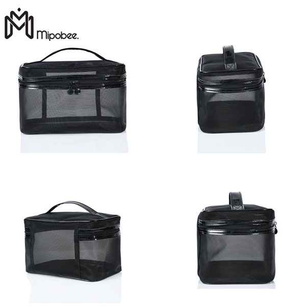 Mipobee Tas Penyimpanan Kosmetik Travel Portable Bag Transparan - Black
