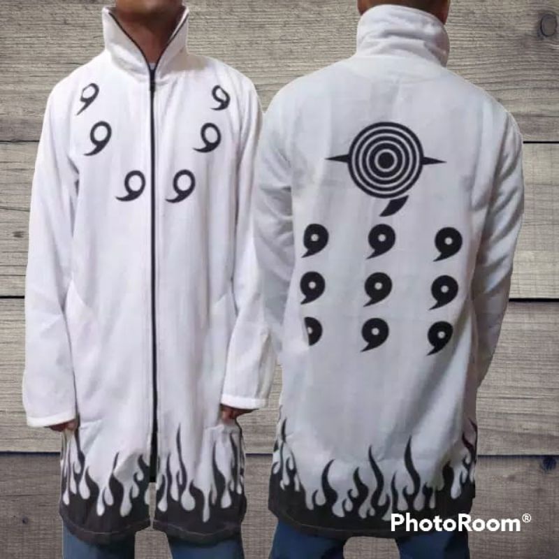 JUBAH SWEATER HOODIE ANAK COSPLAY PRIA WANITA ANIME NARUTO RIKUDO SENNIN KERAH TINGGI MURAH KEREN LA