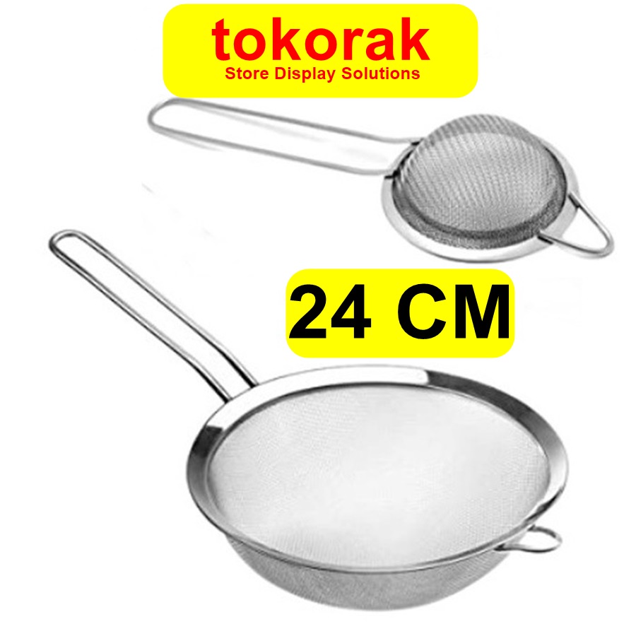 SARINGAN MINYAK 24 CM STAINLESS - SARINGAN TEH HALUS - SARINGAN CEKO