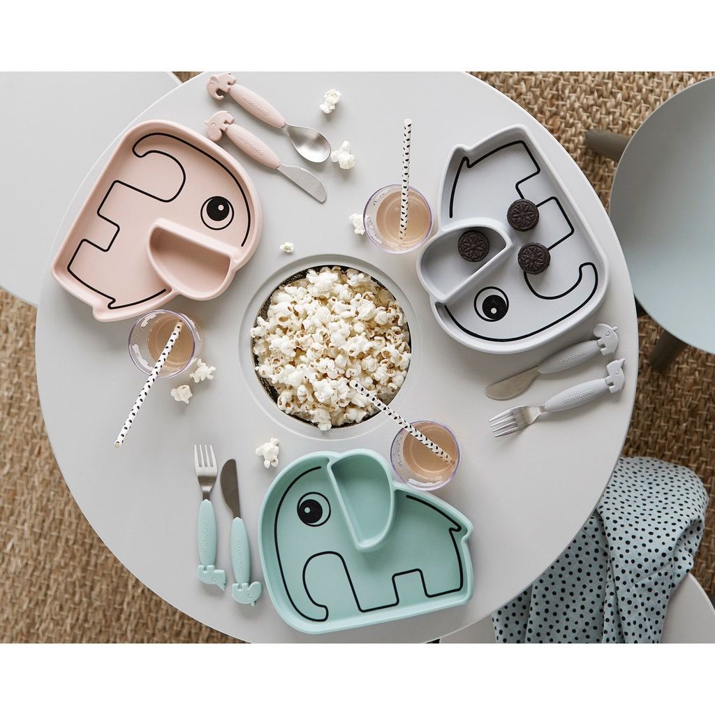 Done by Deer Silicone Stick &amp; Stay Plate Elphee - Piring Anak MPASI Silikon / Silicone Plate