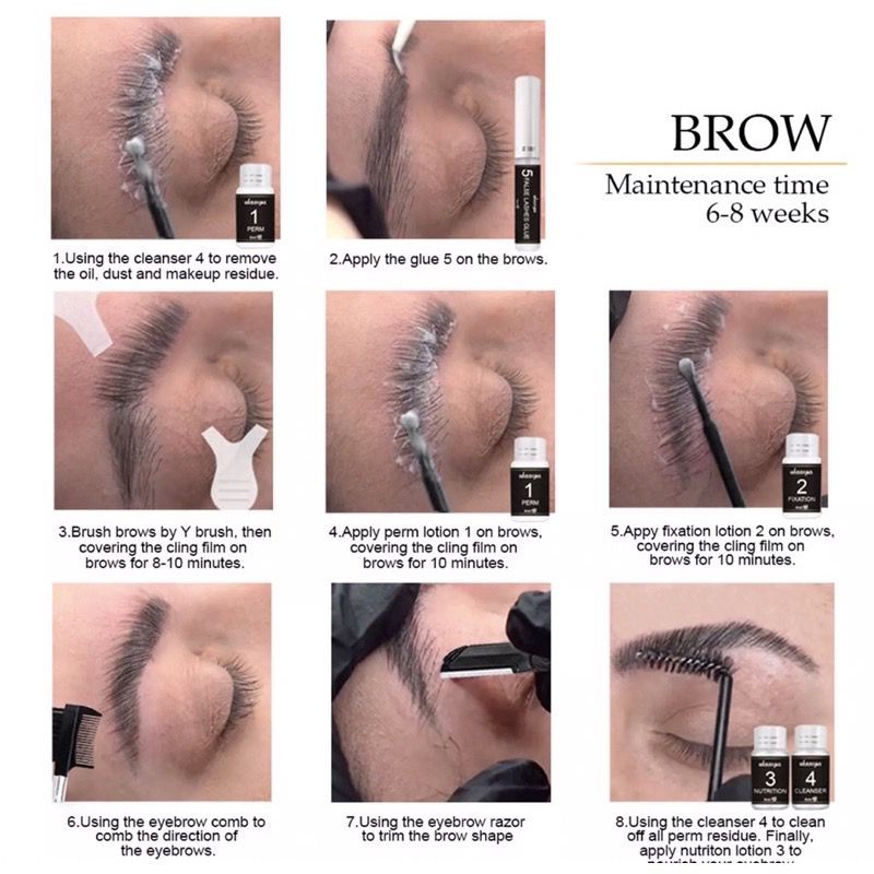 Eyebrow Lamination KIT MILO &amp; eyelash lift set eyebrow ANTI GAGAL  lift kit DIY Brow Perm  Browlamination