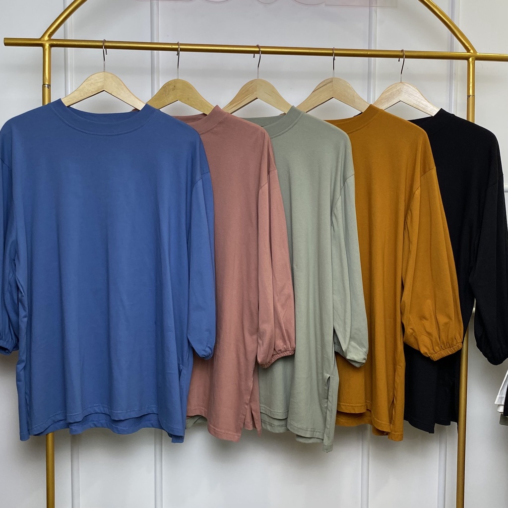 Kaos Lengan Panjang Wanita Blouse Balon Oversize Busui Friendly