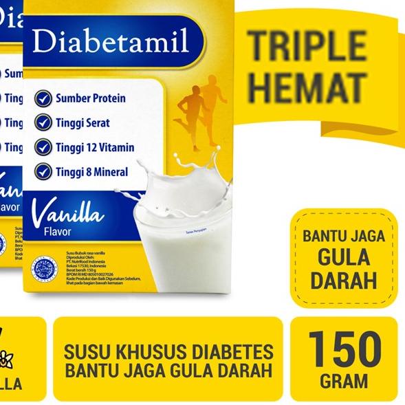 

Lagi Trend Triple Pack - Susu Diabetamil Vanilla 150 gram - Susu Khusus Diabetes Bantu Jaga Gula Darah L4R~