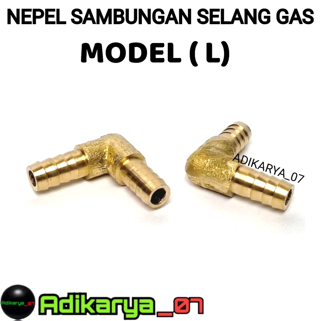 Nevel elbow selang gas sambungan selang gas L kuningan