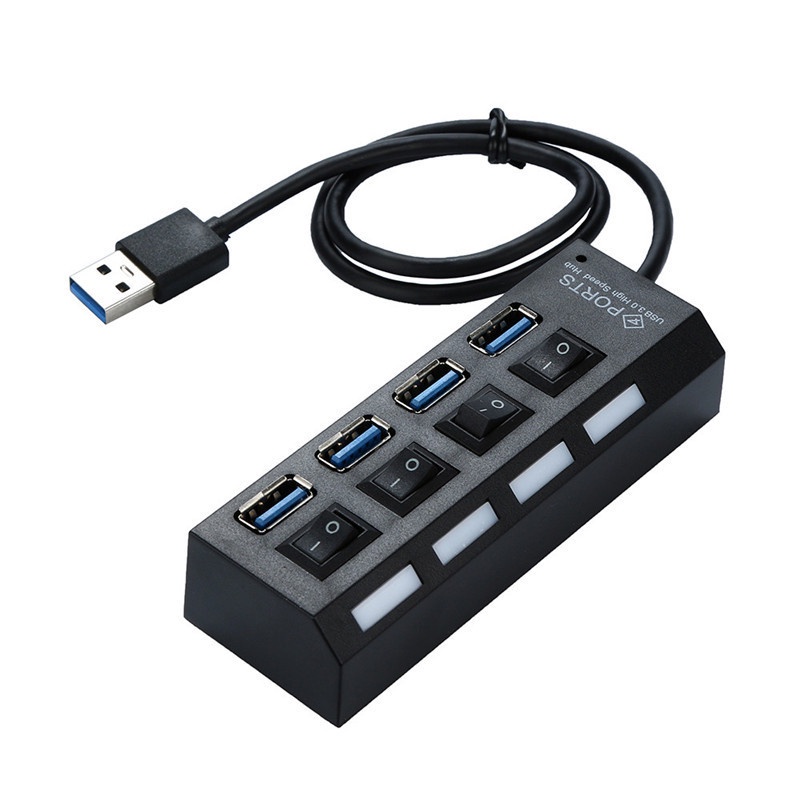 Hub USB 7 Dan 4 Port Output On Off LED 4in1 And 7in1 Colokan Konektor 2.0 Cocok Untuk Flashdisk Mouse Keyboard Kabel