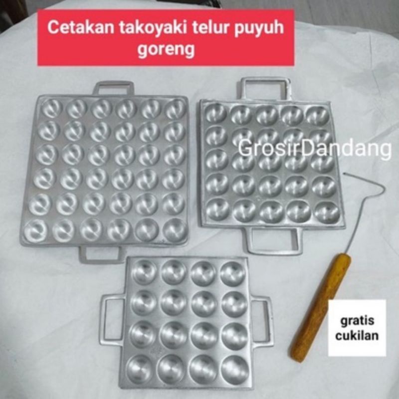 Cetakan takoyaki termurah/kerak telur puyuh goreng isi 16/25/36 free Sutil