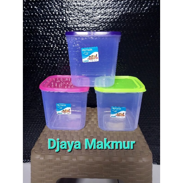 Toples 1kg Plastik Segi Bening Toples Kotak 1kg Makanan Serbaguna