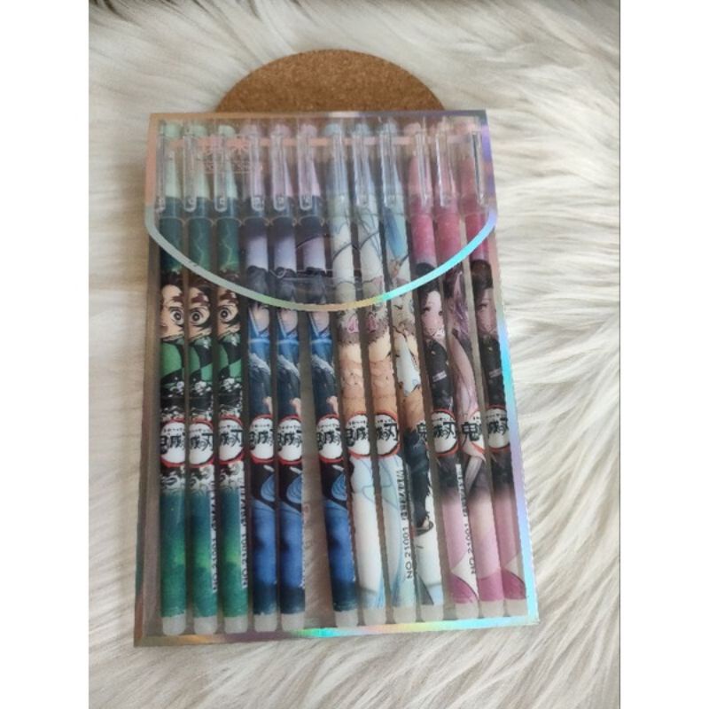 12Pcs PEN GEL Karakter Pena Bolpen Gel Lucu Fancy