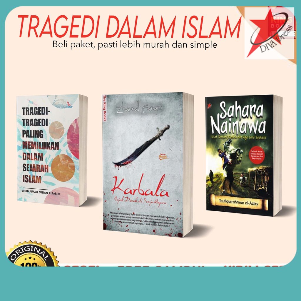 Paket 3 buku novel sahara nainawa & Karbala tragedi memilukan dalam sejarah islam