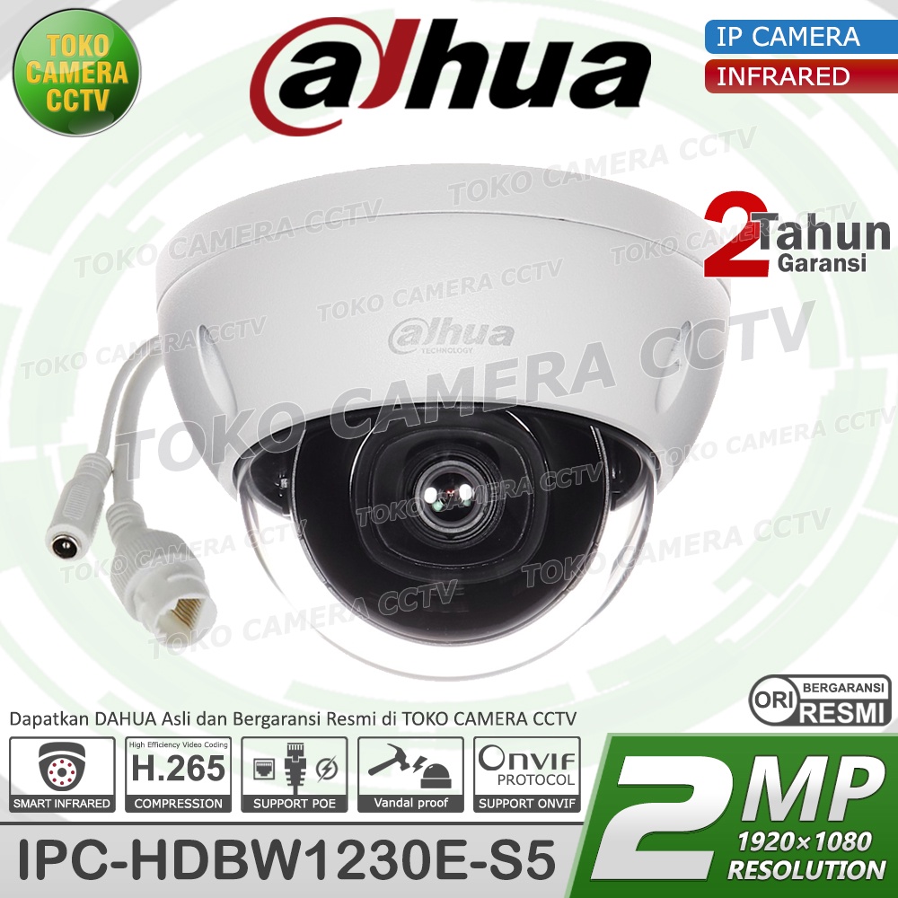 IP CAMERA 2MP DAHUA IPC-HDBW1230E-S5 IP KAMERA CCTV DOME POE