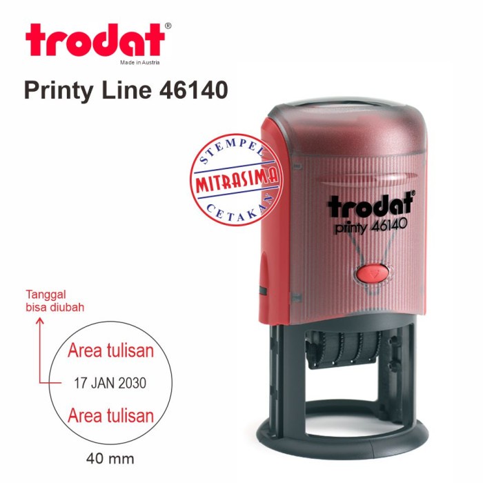 

Stm Stempel Trodat 46140 ( Model Bulat Dengan Tanggal )