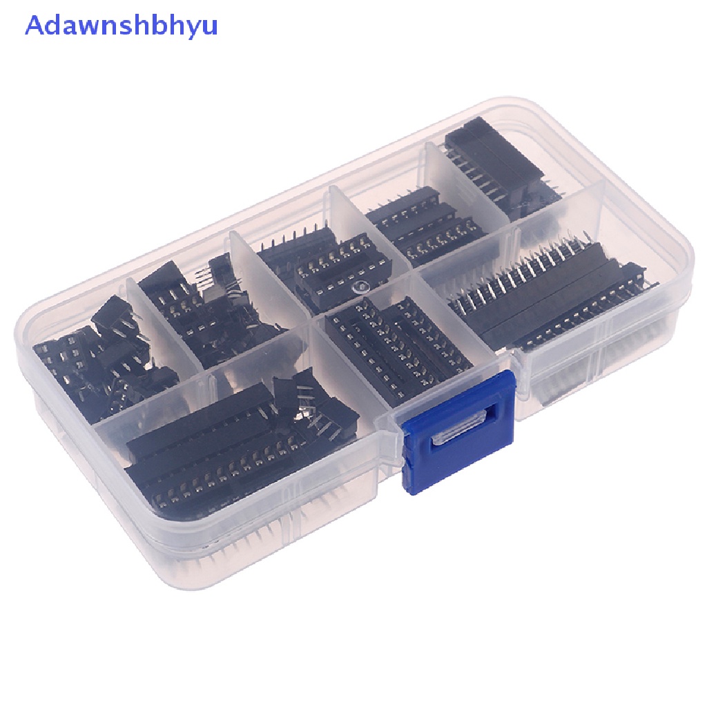 Adhyu 66Pcs/Box DIP IC Soket Solder Type Socket Kit6 /8,14,16 /18,20 /24 /28 Pin ID