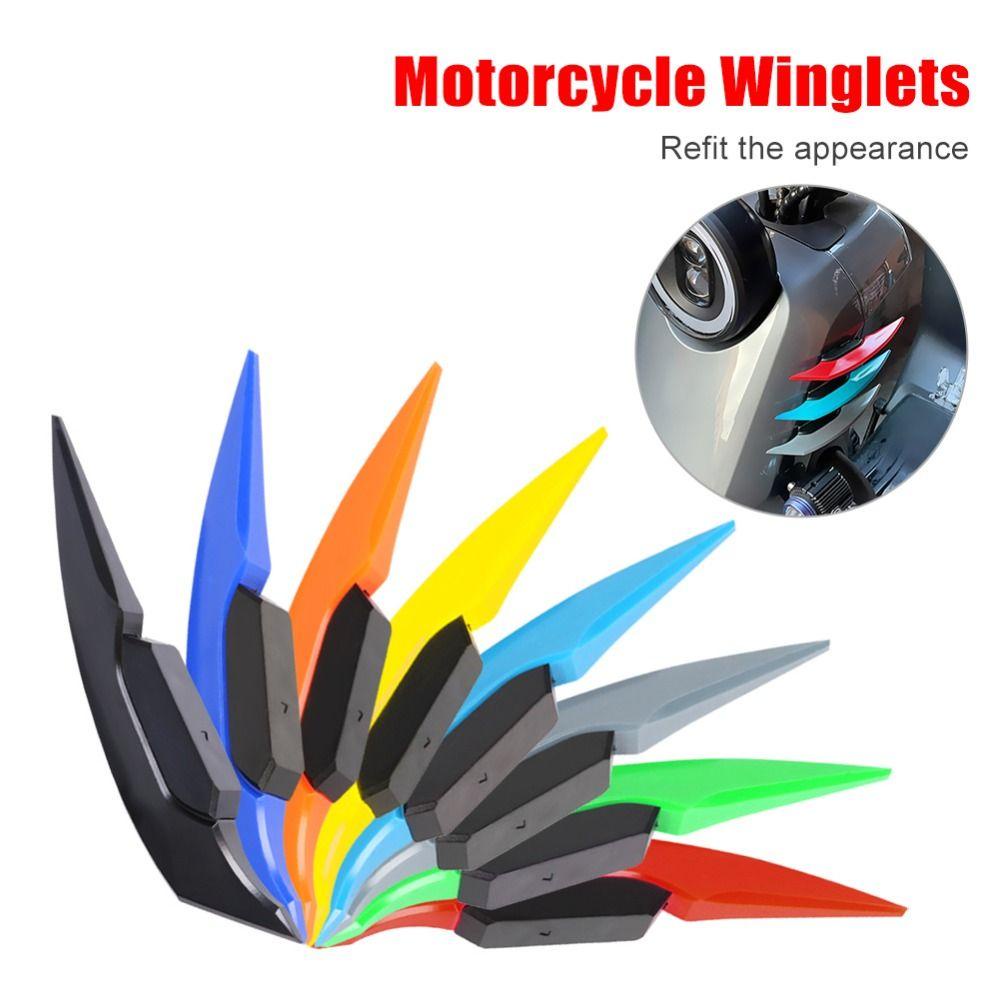 Suyo 1pasang Motor Front Fairing Universal Spoiler Wing Shield Decor Stiker Hiasan Motor