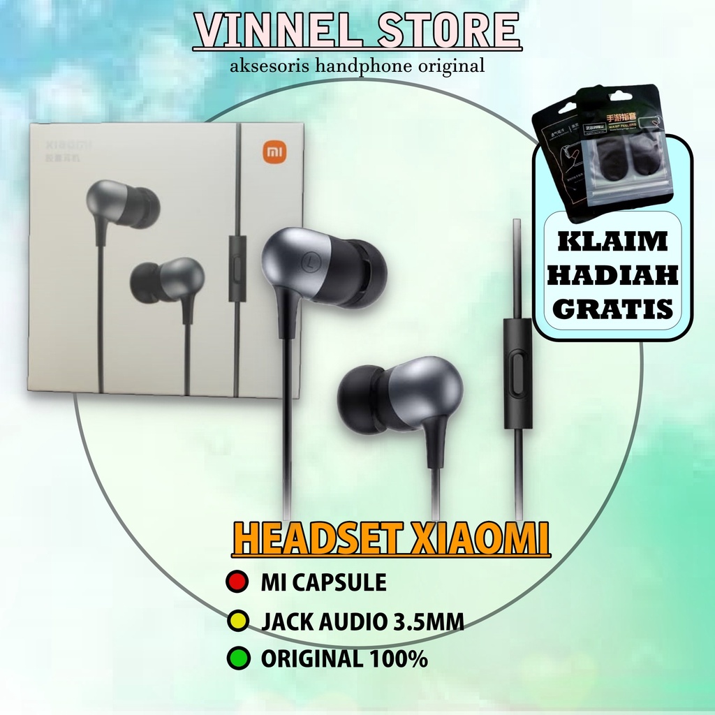 Mi Capsule Earphones Xiaomi Headset Super Bass Original 100%