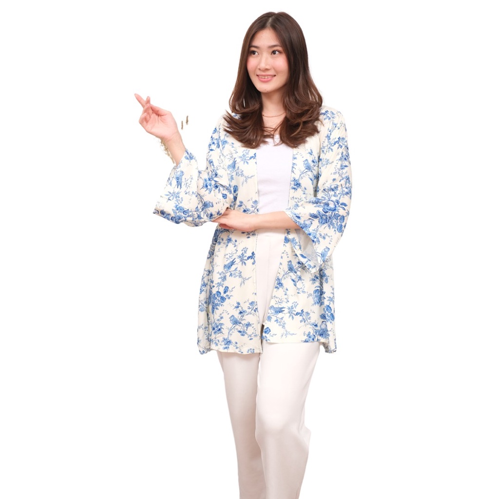 Cardigan Kimono Oversize Batik, Outer Kimono cardigan Wanita Katun