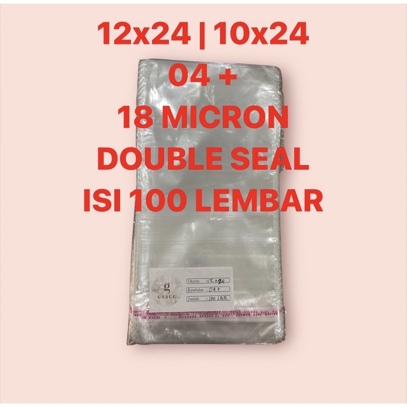 10x24 12x24 04+ | 100 LEMBAR 18 MICRON PLASTIK OPP SEAL HIJAB KERUDUNG SCARF