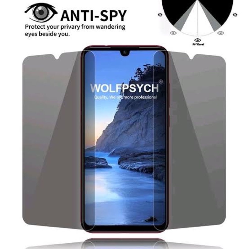 Tempered Glass Anti Spy Vivo Y02/Y22/Y35/Y15/Y16/Y17/Y19/Y20/Y21T/Y30/Y50 Anti Gores Vivo Spy Kaca