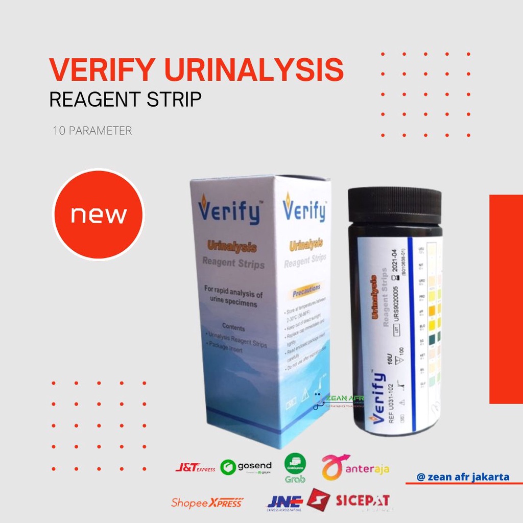 VERIFY Urinalysis - Reagent Strips - 10 Parameter - Tes Urine 10P