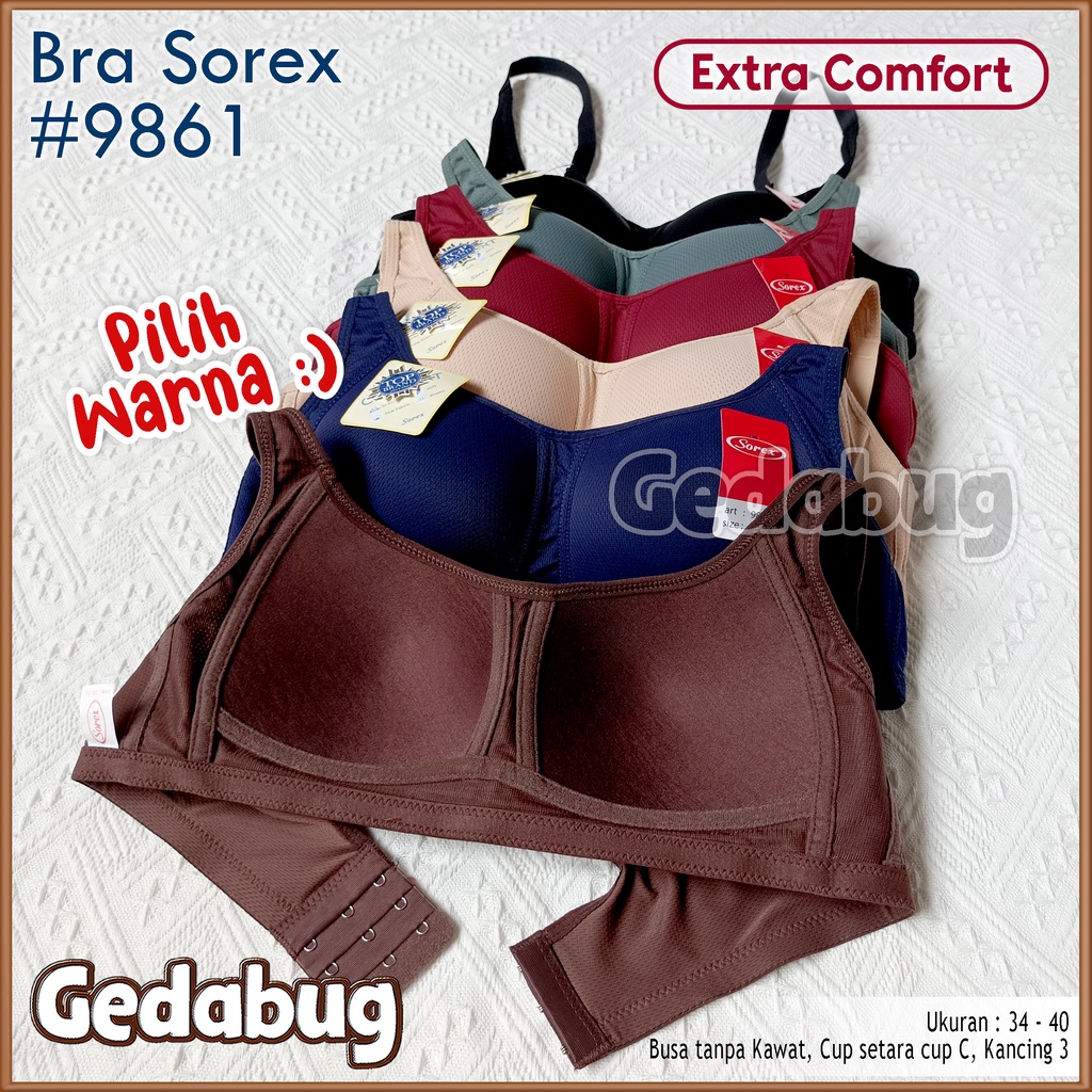 Sorex Bra 9861 Bra Extra Comfort Busa Cup Besar Tanpa Kawat Kait 3 Setara Cup C | Gedabug