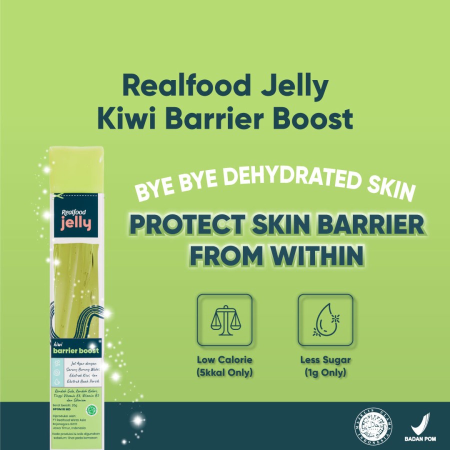 Realfood Flawless Jelly Collagen Formula Sarang Burung Walet Sachet Cemilan Sehat Real Food Jelly Pure Flawless Glutabright Kiwi Barrier Boost