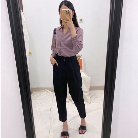 Tq88indonesia Fashion Baju Atasan Wanita Terbaru / TAKARA SHAKILA VNECK BLOUSE COLLAR ATASAN WANITA KANTOR / Busana Formal Cewek / Blus / Ootd