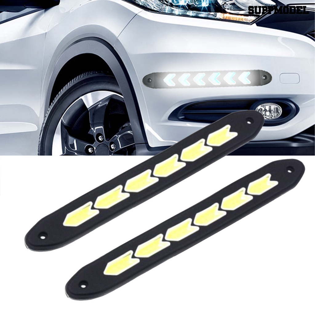 [Auto] 2pcs Lampu Lari Siang Hari Flexible COB Silikon 12V LED DRL Kabut Mengemudi Dome Interior Lampu Untuk Mobil