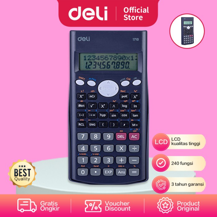 

BOOM SALE Deli E1710 Scientific Calculator 240F 10 2 Digits
