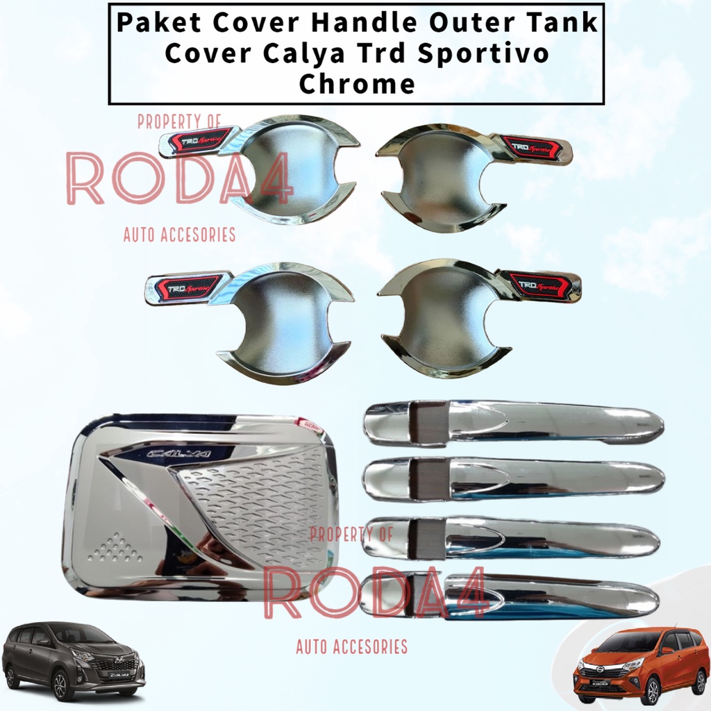 Paket Outer Handle Tank Cover Calya Sigra Trd Sportivo Carbon 2016 2017 2018 2019 2020 2021 2022 2023