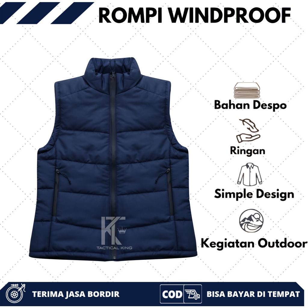 Jaket Rompi Vest Perasut Motor  Riding Pelindung Dada Bodyvest Anti Angin